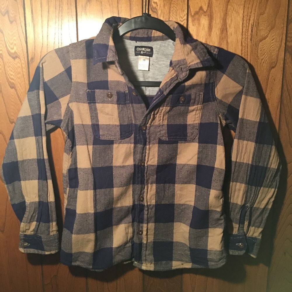 5/25 Oshkosh B’Gosh Plaid Herringbone Button Shirt